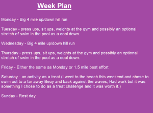 week plan example